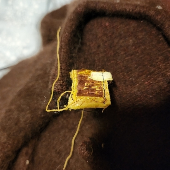 Vintage HF Genuine Fur Detailed Beaded Sweater Brown Soft Unique Balloon Sleeves - Picture 10 of 10